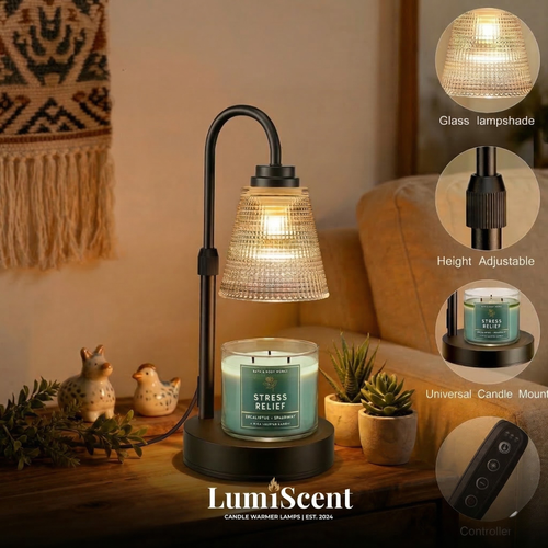 Adjustable Candle Warmer Lamp | Dimmable Timer & Elegant Design
